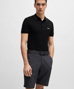 Hugo Boss Polo Shirts-Cotton-piqué slim-fit polo shirt with tonal logo-boss hugo