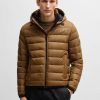 Hugo Boss Jackets and Coats-Water-repellent down jacket with tonal logo-boss near me 3