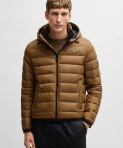 Hugo Boss Jackets and Coats-Water-repellent down jacket with tonal logo-boss near me