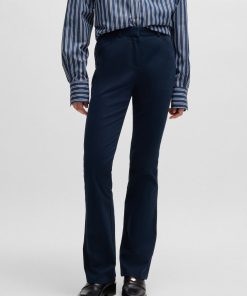 Hugo Boss Pants-Flared trousers in brushed stretch cotton-hugo boss outlet