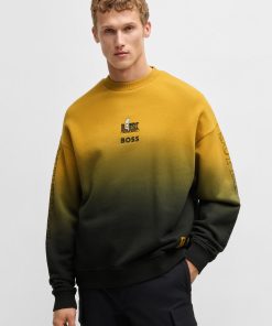 Hugo Boss Tracksuits-BOSS x NFL cotton sweatshirt with gold-tone embroidery-hugo by hugo boss