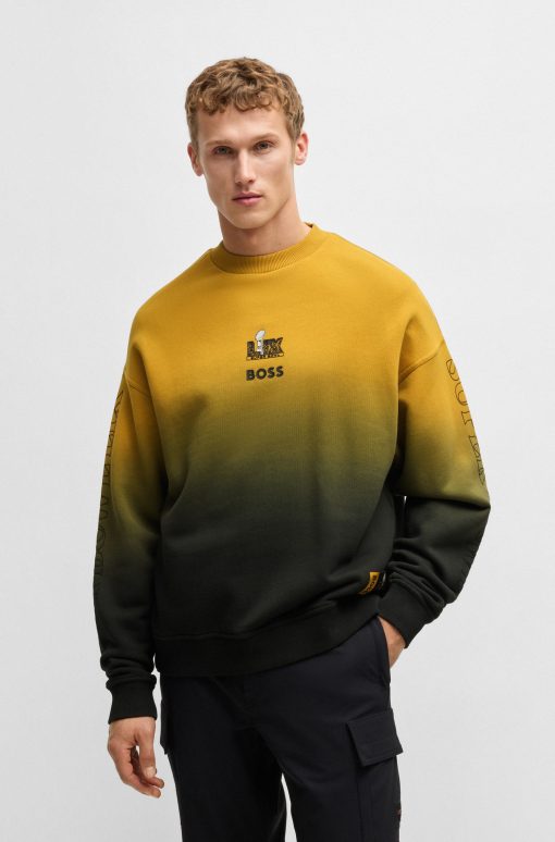 Hugo Boss Tracksuits-BOSS x NFL cotton sweatshirt with gold-tone embroidery-hugo by hugo boss