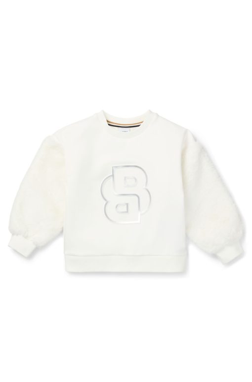 Hugo Boss-Kids' sweatshirt with metallic-effect Double B monogram-hugo boss outlet