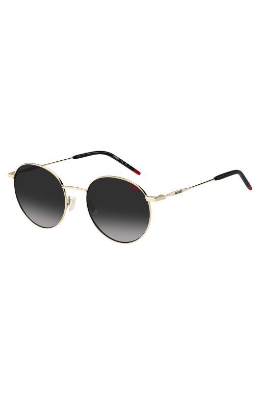 Hugo Boss Eyewear-Gold-tone sunglasses with black details-hugoboss