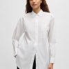 Hugo Boss Blouses-Regular-fit blouse in silk with bow-tie collar-boss store 3