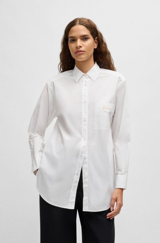 Hugo Boss Blouses-Regular-fit blouse in cotton poplin-hugoboss