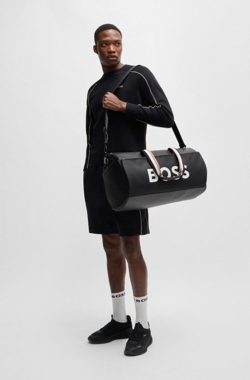 Hugo Boss Bags-BOSS x Matteo Berrettini  Faux-leather holdall with contrast logo-hugo boss near me - Image 2