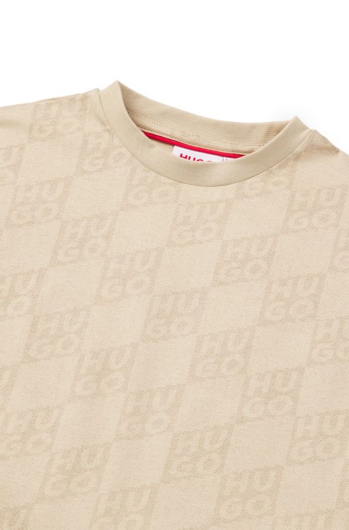 Hugo Boss-Kids' T-shirt in cotton with stacked-logo print-hugoboss - Image 2