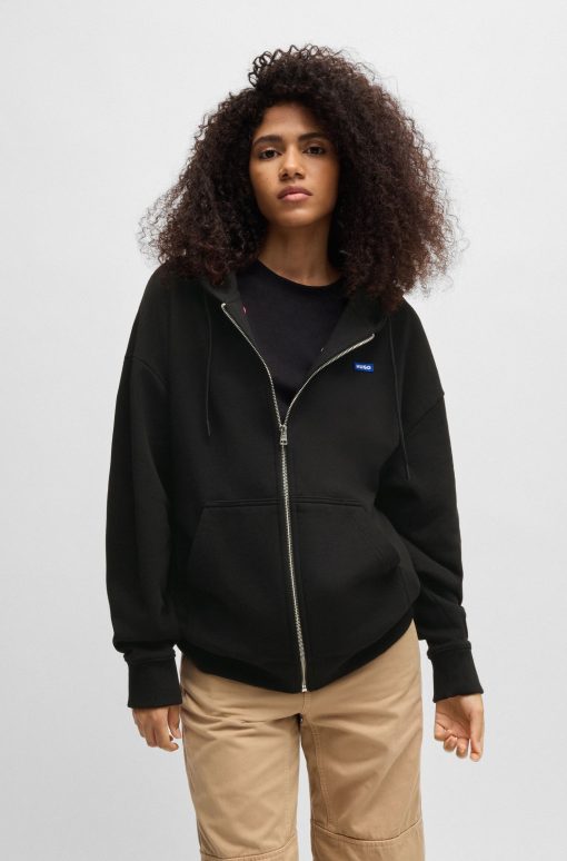 Hugo Boss Sweaters and Cardigans-All-gender relaxed-fit hoodie in cotton terry-hugo boss store