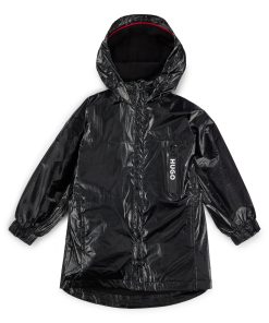 Hugo Boss-Kids’ windbreaker in film-coated fabric with rear logo-hugo boss store