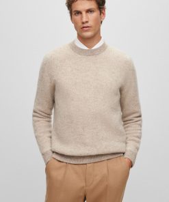 Hugo Boss-Two-tone sweater in alpaca-blend jacquard-hugo boss outlet