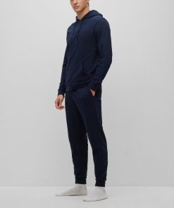 Hugo Boss Sweatshirts and Jogging Pants-Cotton-terry loungewear tracksuit bottoms with embossed logo-hugoboss 2