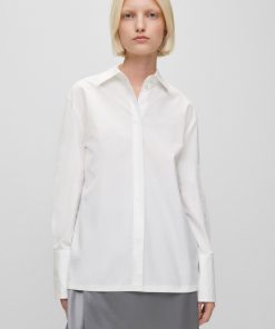 Hugo Boss Blouses-Straight-fit cotton-poplin shirt-hugo by hugo boss