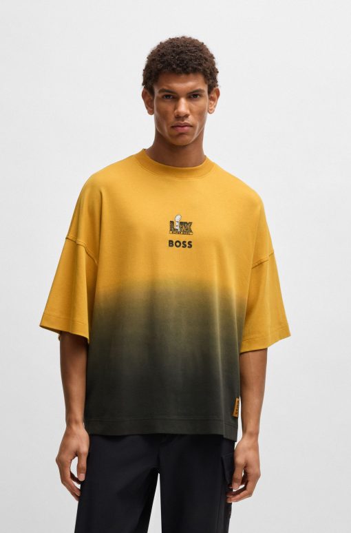 Hugo Boss T-Shirts-BOSS x NFL cotton T-shirt with gold-tone embroidery-boss store near me