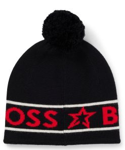 Hugo Boss-BOSS x Perfect Moment wool beanie hat with logo intarsia-boss store