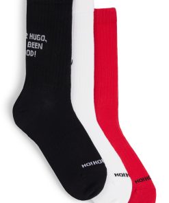 Hugo Boss Socks-Three-pack of short socks in cotton-boss store