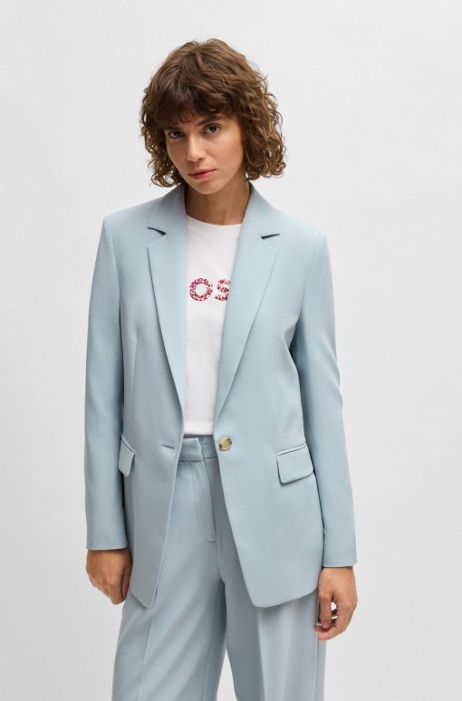 Hugo Boss Tailored Jackets-Fitted blazer in stretch fabric-hugo boss store