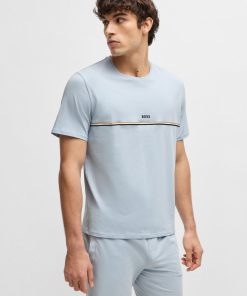 Hugo Boss Underwear-Stretch-cotton pajama T-shirt with logo print-hugo boss near me