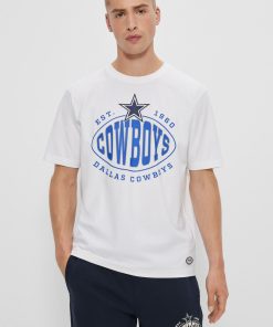 Hugo Boss T-Shirts-BOSS x NFL stretch-cotton T-shirt with collaborative branding-hugo by hugo boss