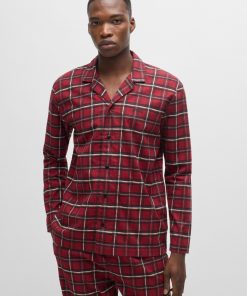 Hugo Boss Underwear-Stretch-cotton regular-fit pajamas with festive check-hugo boss sale