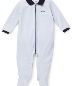 Hugo Boss-Gift-boxed velvet sleepsuit for babies-hugo boss near me