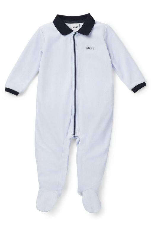 Hugo Boss-Gift-boxed velvet sleepsuit for babies-hugo boss near me