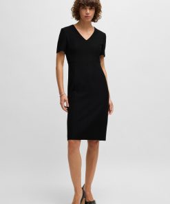 Hugo Boss Dresses-Slim-fit dress with full rear zip-boss near me 2