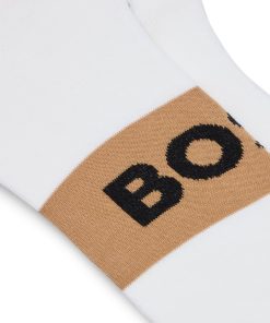 Hugo Boss Socks-Two-pack of ankle-length socks in stretch fabric-boss hugo 2