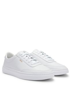 Hugo Boss Sneakers-Coated-leather trainers with gold-tone logo-boss near me