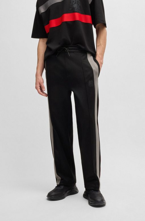 Hugo Boss HUGO x RB-HUGO x RB oversize-fit trousers with tape and signature bull icon-boss outlet