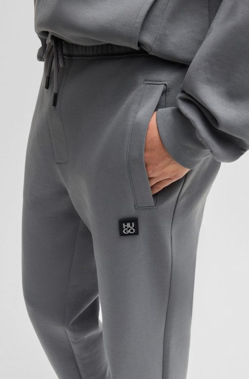 Hugo Boss Sweatshirts and Jogging Pants-Cotton tracksuit bottoms with stacked logo-hugo boss near me - Image 2