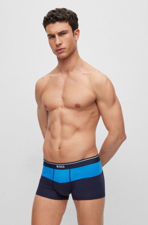 Hugo Boss Underwear-Cotton-blend trunks with color-blocking-hugo - Image 2