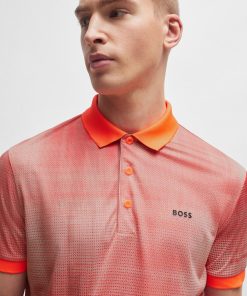 Hugo Boss Polo Shirts-Printed-mesh polo shirt with logo detail-hugo by hugo boss 2