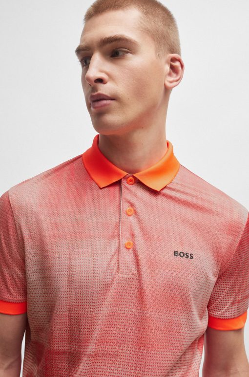 Hugo Boss Polo Shirts-Printed-mesh polo shirt with logo detail-hugo by hugo boss - Image 2