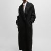 Hugo Boss Jackets and Coats-Oversize-fit trench coat in faux leather-hugo boss near me 3