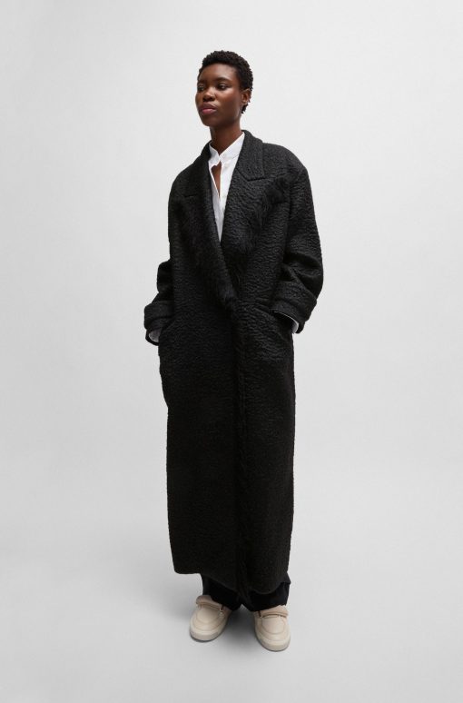 Hugo Boss Jackets and Coats-NAOMI x BOSS oversize-fit coat in wool-boss near me