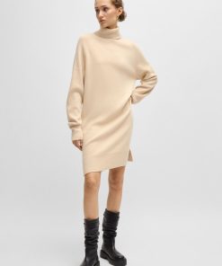 Hugo Boss Dresses-Rollneck sweater dress in wool and cashmere-boss near me