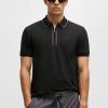 Hugo Boss Polo Shirts-Paddy relaxed-fit polo shirt in quilted mercerized cotton-hugo boss near me 4