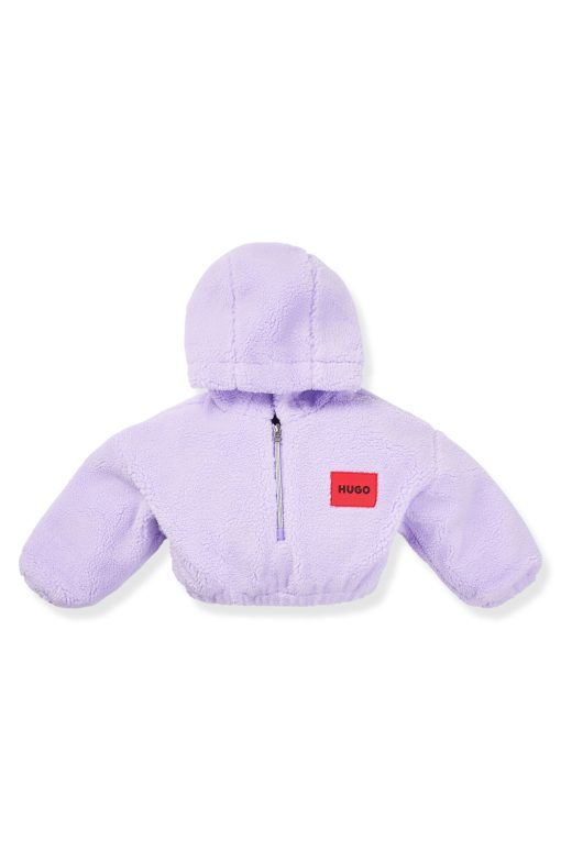 Hugo Boss-Kids' sherpa hoodie with embroidered rear logo-hugo boss sale