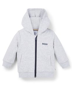 Hugo Boss-Kids’ zip-up hoodie with logo print-hugo boss outlet