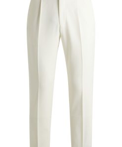 Hugo Boss-Washable relaxed-fit trousers in stretch twill with wool-boss store