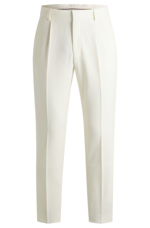 Hugo Boss-Washable relaxed-fit trousers in stretch twill with wool-boss store