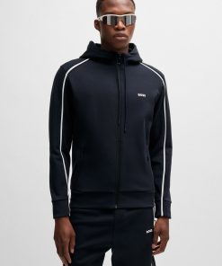 Hugo Boss Tracksuits-Zip-up hoodie with tape inserts-boss hugo