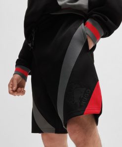 Hugo Boss-HUGO x RB oversize-fit shorts with signature bull motif-hugo boss outlet 2