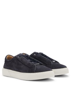 Hugo Boss Sneakers-Gary low-top trainers in suede-hugo boss store near me