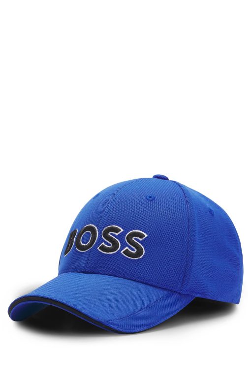 Hugo Boss-Knitted-piqué six-panel cap with embroidered logo-boss store near me