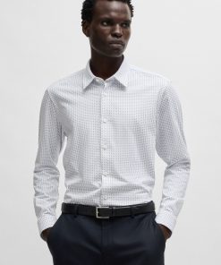 Hugo Boss-Slim-fit shirt in printed jersey-boss outlet