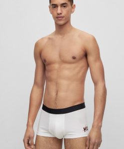 Hugo Boss Underwear-Stretch-cotton trunks with double logo waistband-boss outlet 2