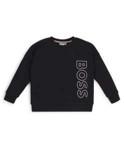 Hugo Boss-Kids’ sweatshirt in fleece with vertical logo-boss near me