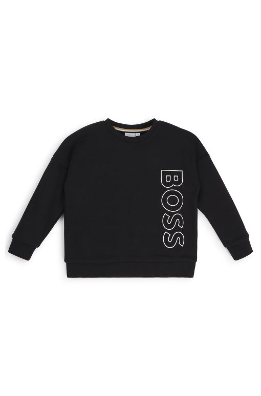 Hugo Boss-Kids' sweatshirt in fleece with vertical logo-boss near me